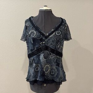 Y2K v neck vintage silk nine west